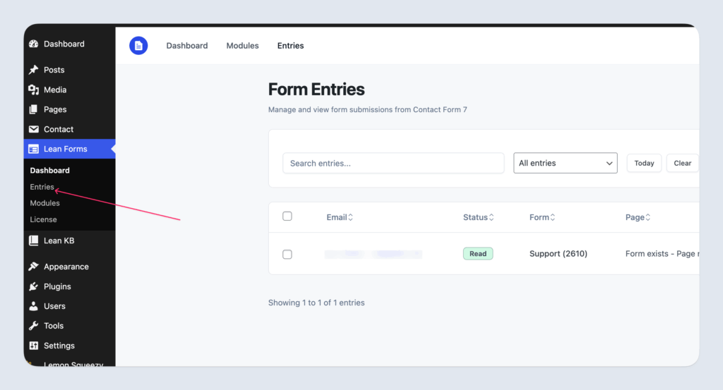 Lean forms entires collection