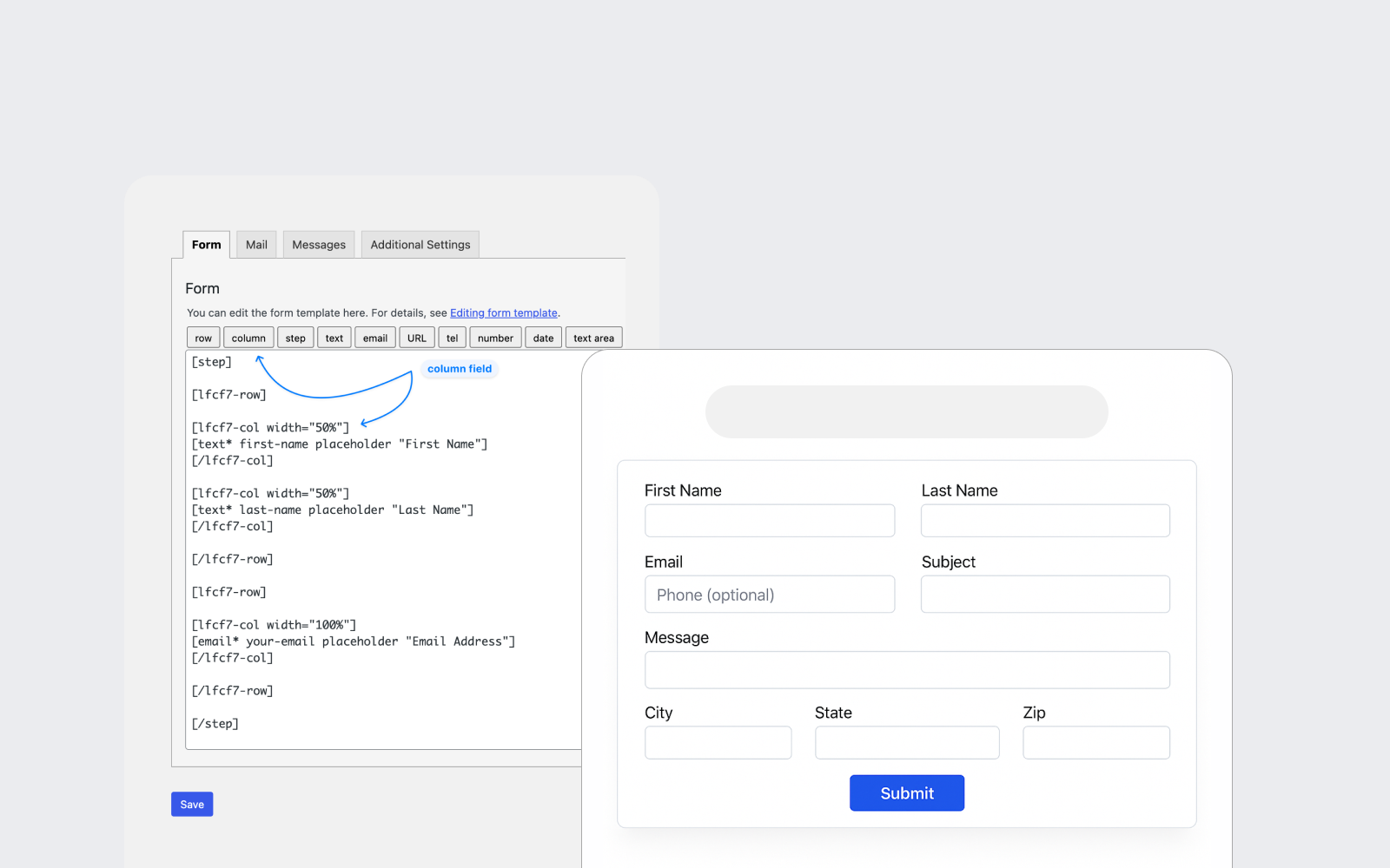 Lean forms multi column v2