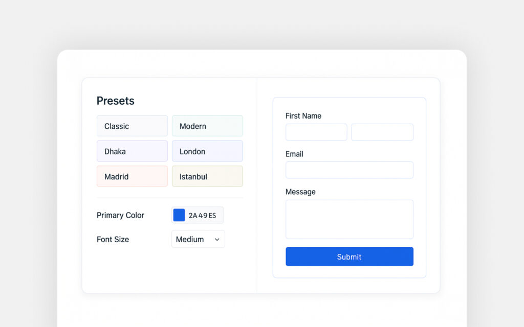Lean forms style presets